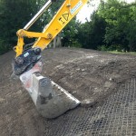 badger sett closure at hearsfield mount ground laying